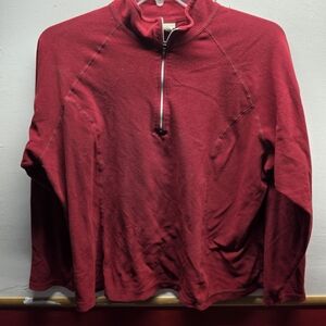 L.L. Bean Women's Zip-Up Sweater in Rich Red